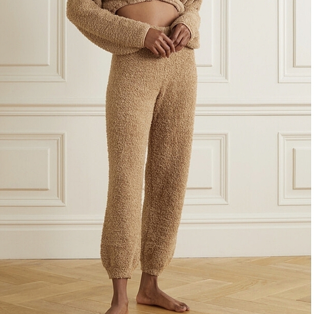 SKIMS-NWT-Cozy Knit Boucle Track Pants Joggers in carmel-Size 2x/3X